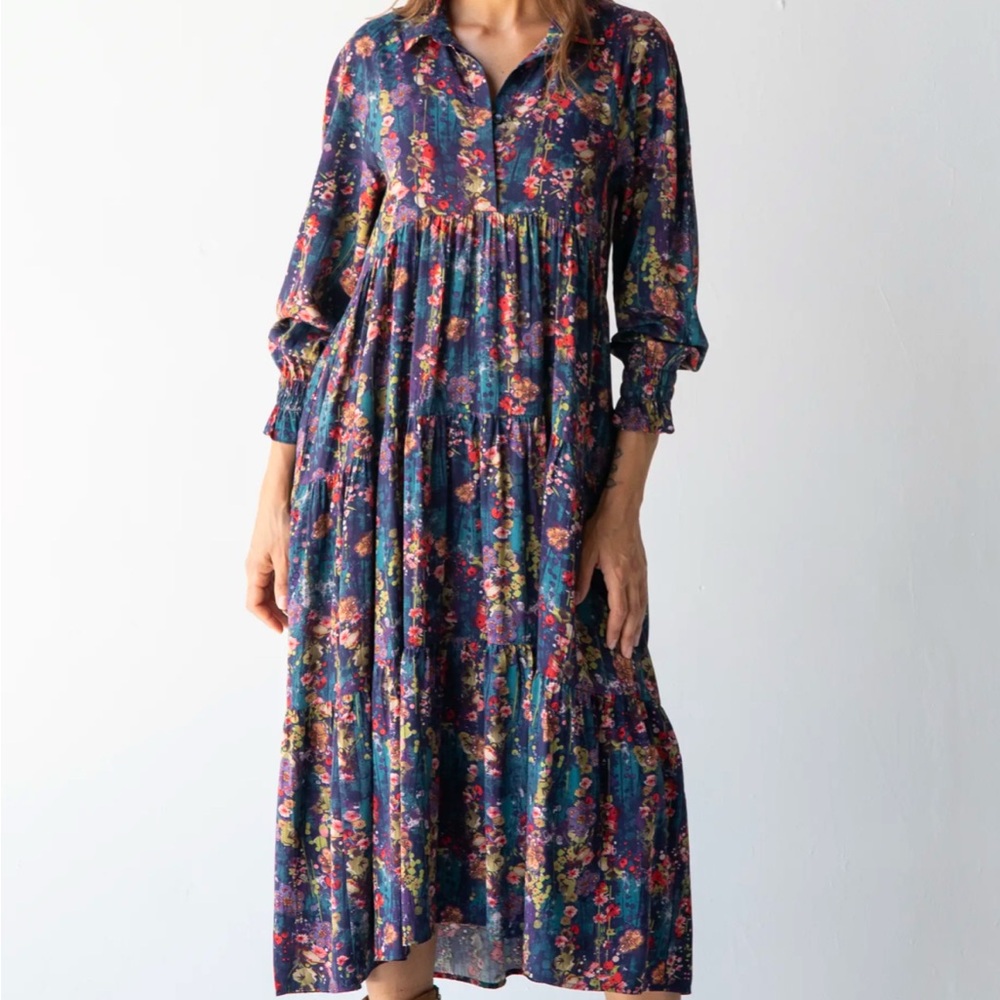 NATURAL LIFE Multicolor Floral Long Sleeve Dress